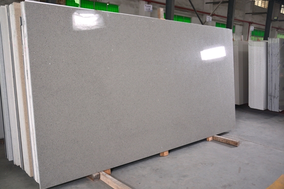 Top artificial de la vanidad de Grey Crystal Quartz Stone Slab For de la clase 3