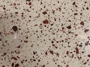 Losas artificiales beige del cuarzo de 12M M con el top de cristal de la vanidad del cuarto de baño del moho rojo
