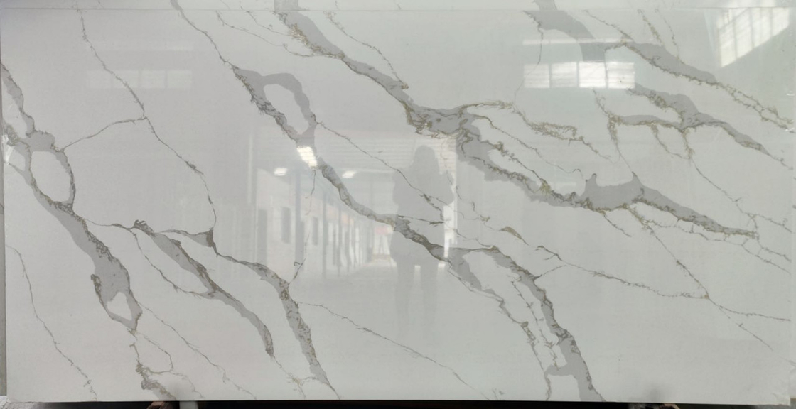 Tocador de baño de cuarzo de 2,5 g/cm3, encimeras de isla de cuarzo, paneles de revestimiento de piedra sintética, ingeniería blanca
