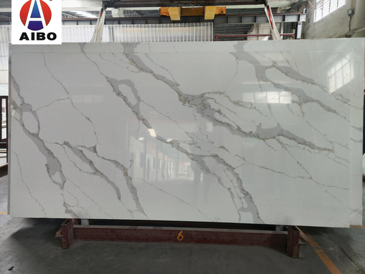 Piedra artificial del cuarzo de la nueva de la llegada de Calacatta Crystal Extra White Marble Stone del cuarzo porcelana artificial blanca de las losas