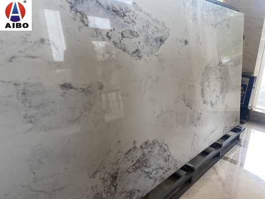 Piedra artificial del cuarzo de la nueva de la llegada de Calacatta Crystal Extra White Marble Stone del cuarzo porcelana artificial blanca de las losas